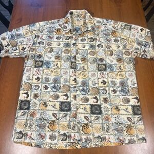 John Severson Kahala Hawaiian Shirt Mens L/XL Island Print‎ Tropical Button Up